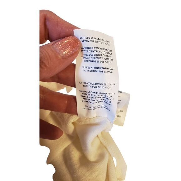 Seven7 Sweater Shirt Womens Size 1X Color Egret Light See Thru Tie Back Detail - Picture 12 of 16